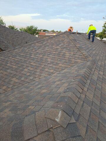 Crew members working on the tear down.