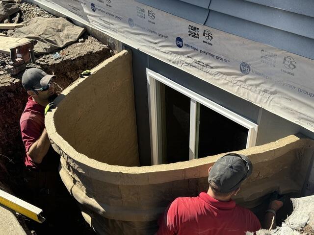 During installation of egress window