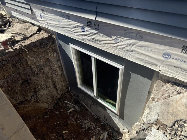 During installation of egress window