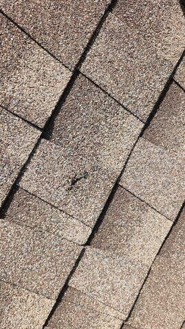 Hail damage on the the roof.