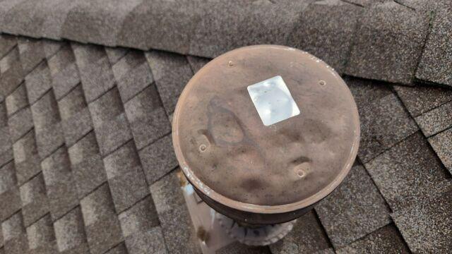 Hail hits on the vent.