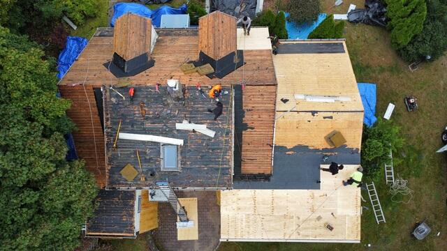 exposing the old wood planks