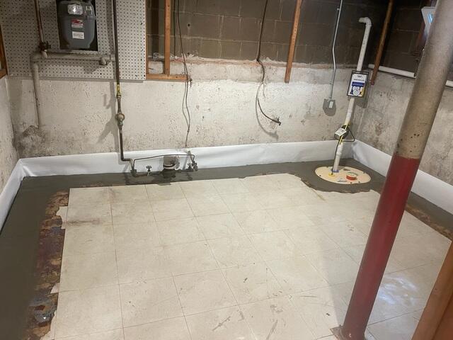 Newly Waterproofed Basement
