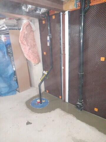 Sump pump installed