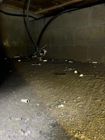 Condensation Staining on Block Foundation