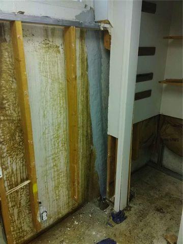 Water stains behind sheetrock