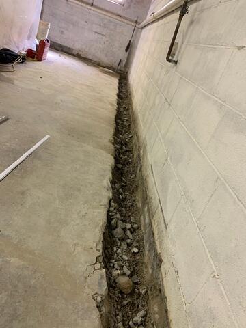 Trench for Subfloor Drains