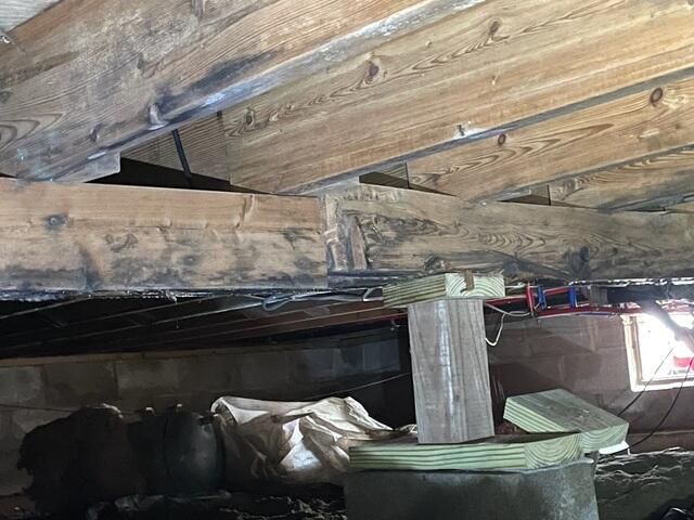 Cider Blocks and Wood for Lifting