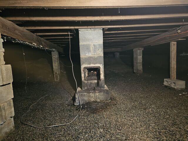 Crawl Space Before Encapsulation - Appleton, ME