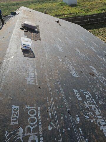 Removal of the shingles.
