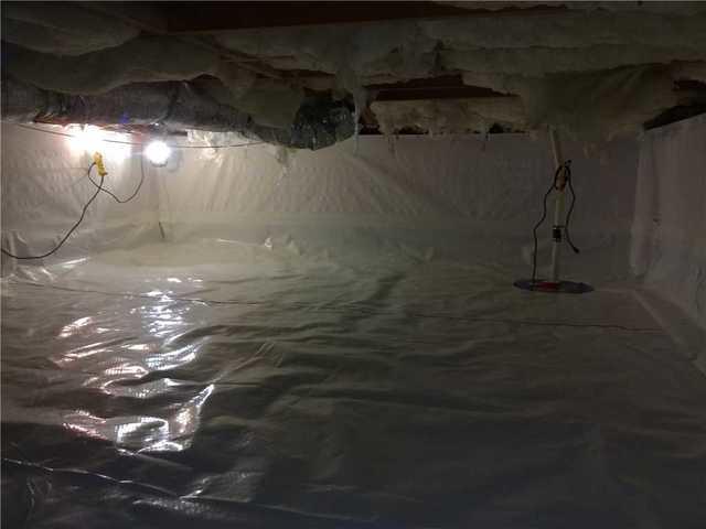 Waterproofed Crawl Space