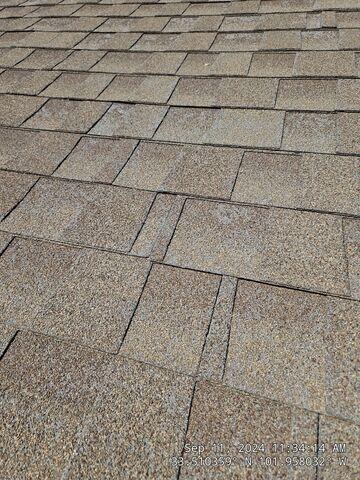 Shingles with some damage.