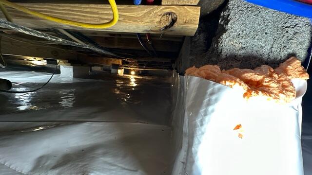 Piers Wrapped and Insulated with Spray Foam