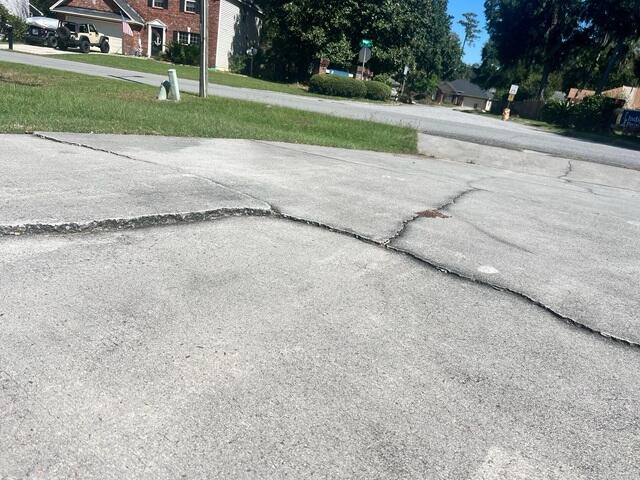Severely Cracked Driveway