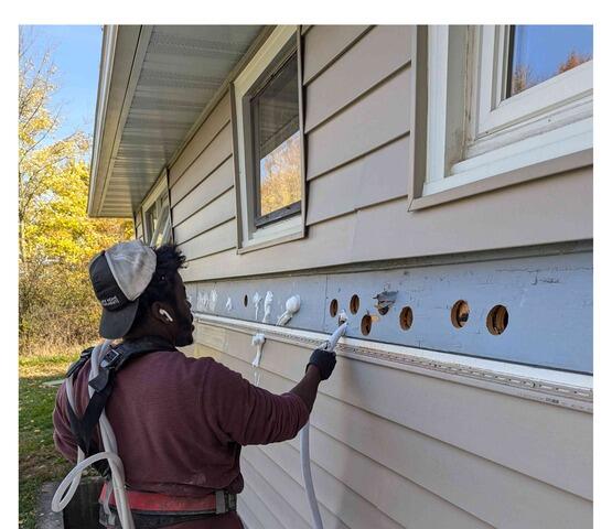 Shomari Working Hard to Insulate this Home!
