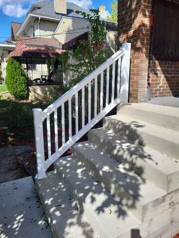 White 36" Superior Vinyl Railing.