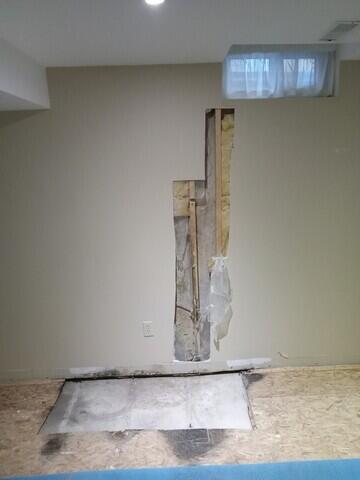 Exposed wall crack