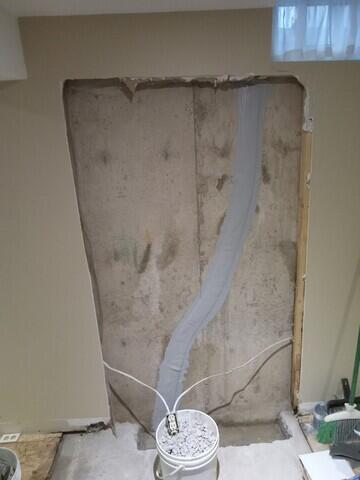 Sealant installed over crack