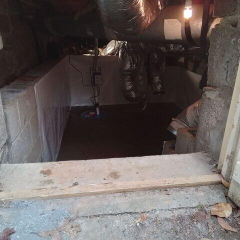A dry crawl space