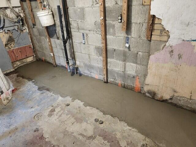 Floor re-concreted