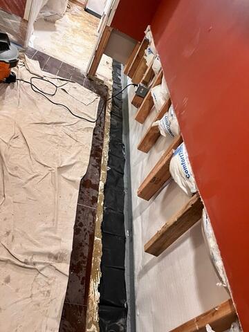 During Waterproofing Installation