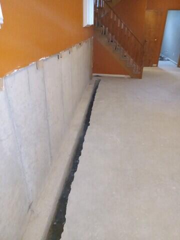 Trench in the concrete