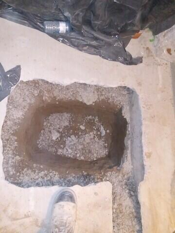 Pit for sump