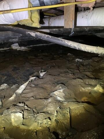 Muddy Mess and Ripped Vapor Barrier
