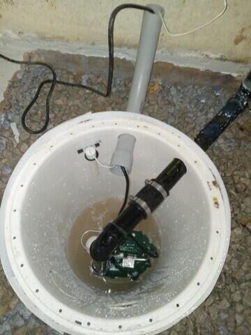 Sump liner is installed.
