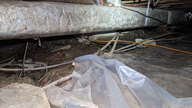 Old Liner and debris