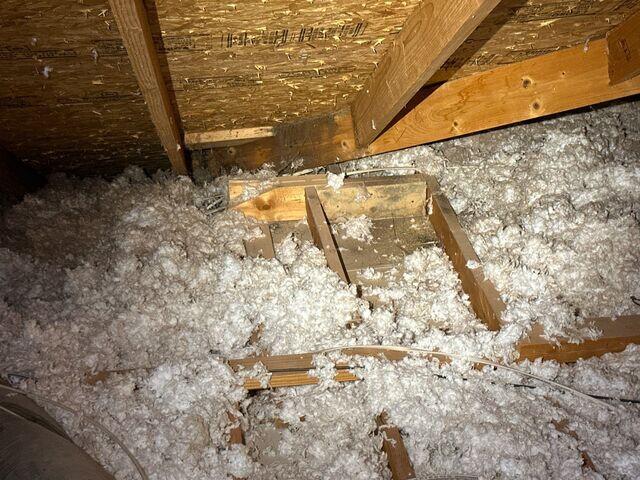 Exposed attic floor.
