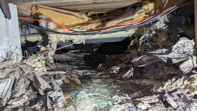 Old Liner and Debris