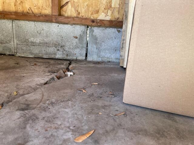 Open Crack in Garage