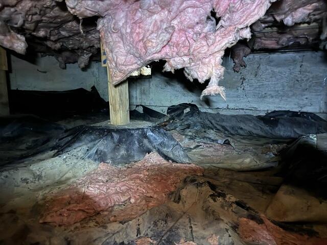 Fiberglass Mess in the Crawl Space