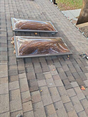 Replacing the shingles.