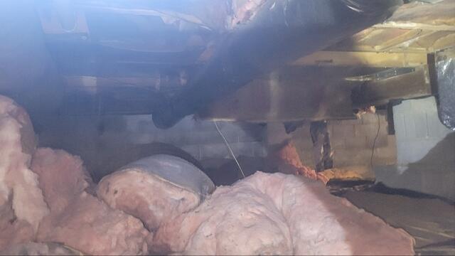 Fallen Fiber Glass Insulation