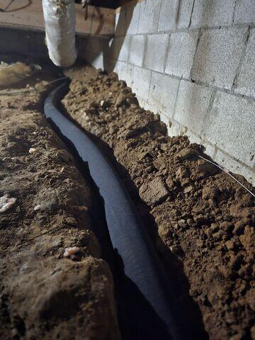 Drainage Pipes in Crawl Space