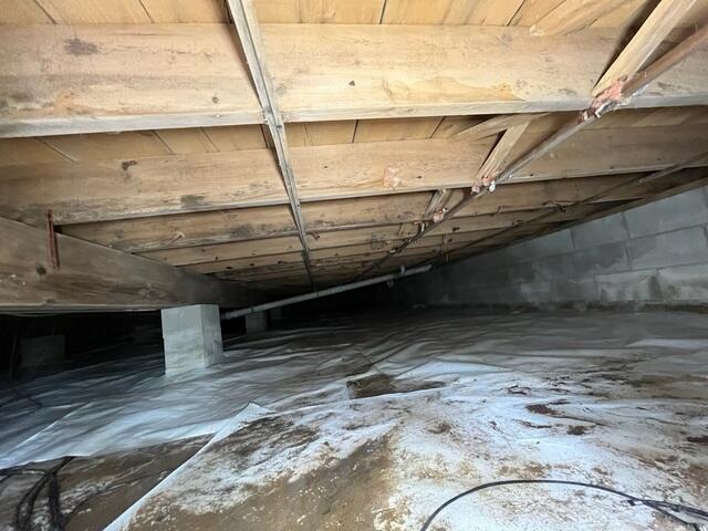 Existing Thin Plastic on Crawl Space Floor