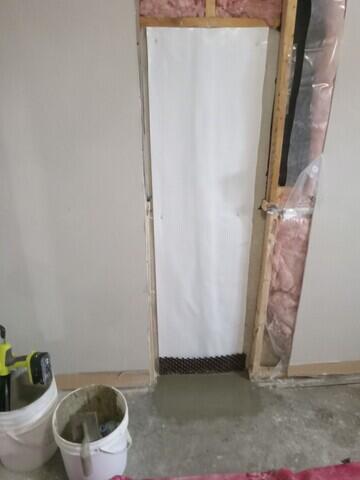 Poly covering and concreted floor