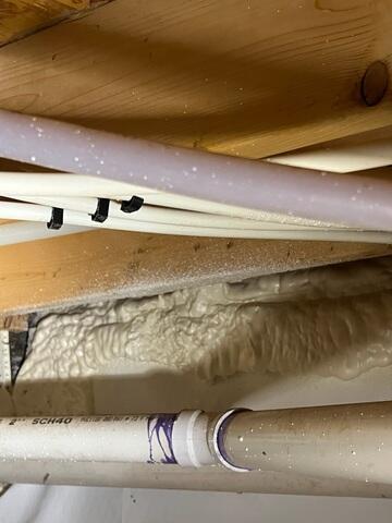 Spray Foam Insulation in Crawlspace Rim Joist