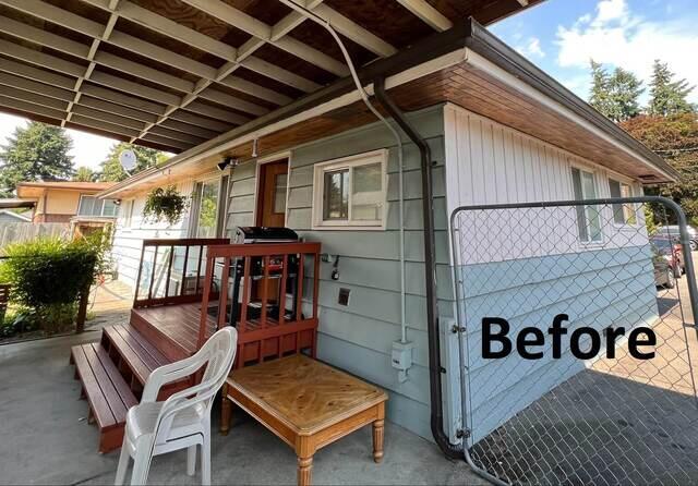 Old, Damaged Gutters Before Replacement in Seatac, WA