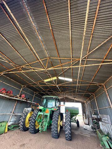 View of the inside of the barn.