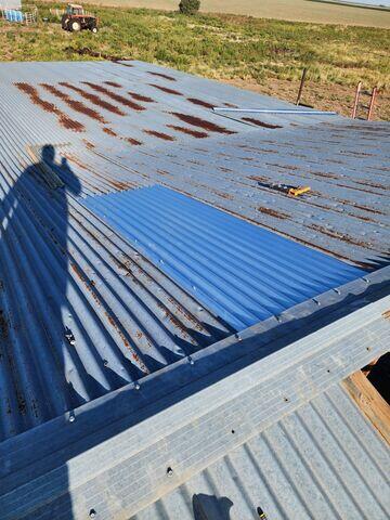 Replacement of new corrugated panel.