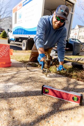 Leveling the sidewalk
