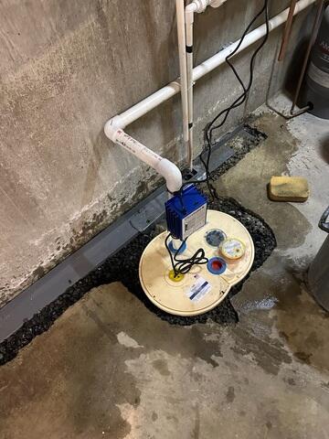 Basement Drainage System Connected to Sump Pump