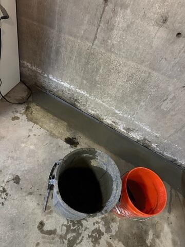 Completed Basement Drainage Installation