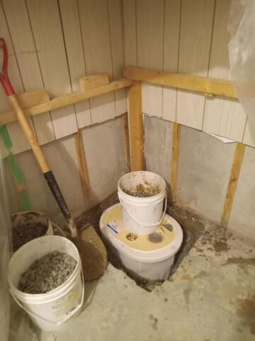 Liner set in place