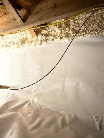Crawl Space with CleanSpace™ Vapor Barrier and Foam Insulation