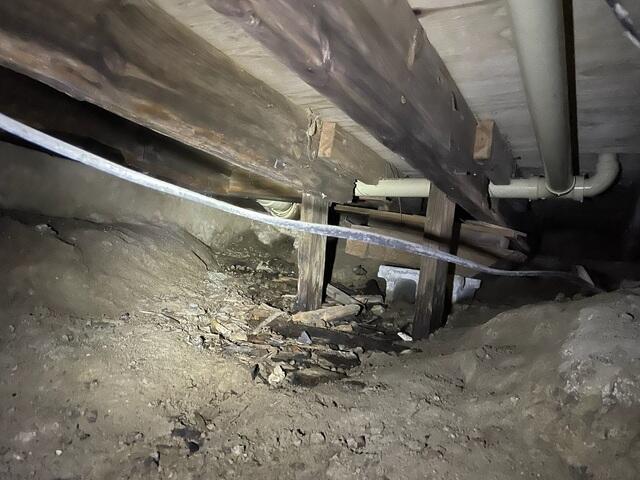 Support Beams Holding Moisture