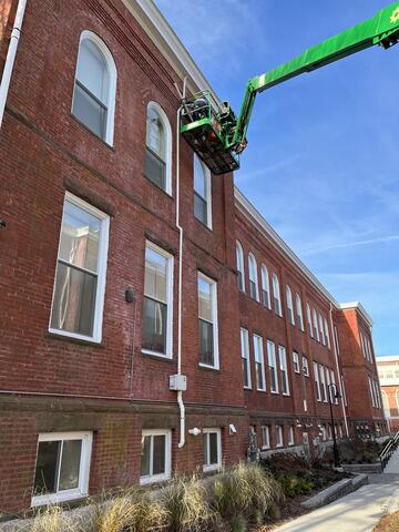 Third story high suction radon system exhaust install